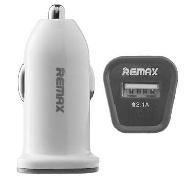 მანქანის მულტიფუნქციური დამტენი REMAX Single USB 2.1 A RCC101 white