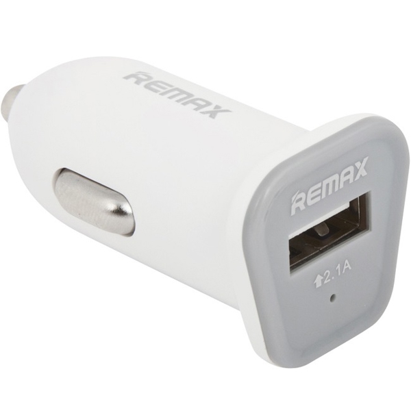 მანქანის მულტიფუნქციური დამტენი REMAX Single USB 2.1 A RCC101 white