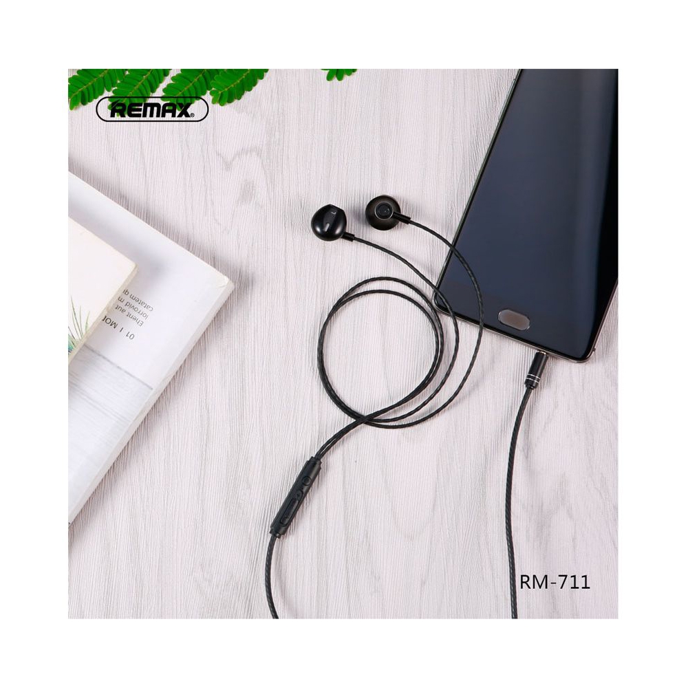 ყურსასმენი Remax RM-711, In-Ear Headphones, Wired, 3.5mm, Black