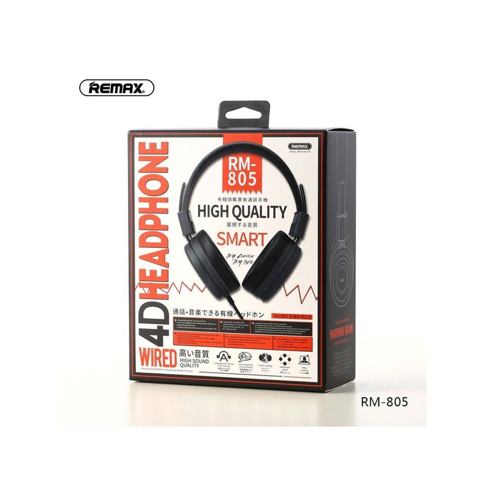 ყურსასმენი REMAX Wired Headphone for Music and Calls RM-805 black