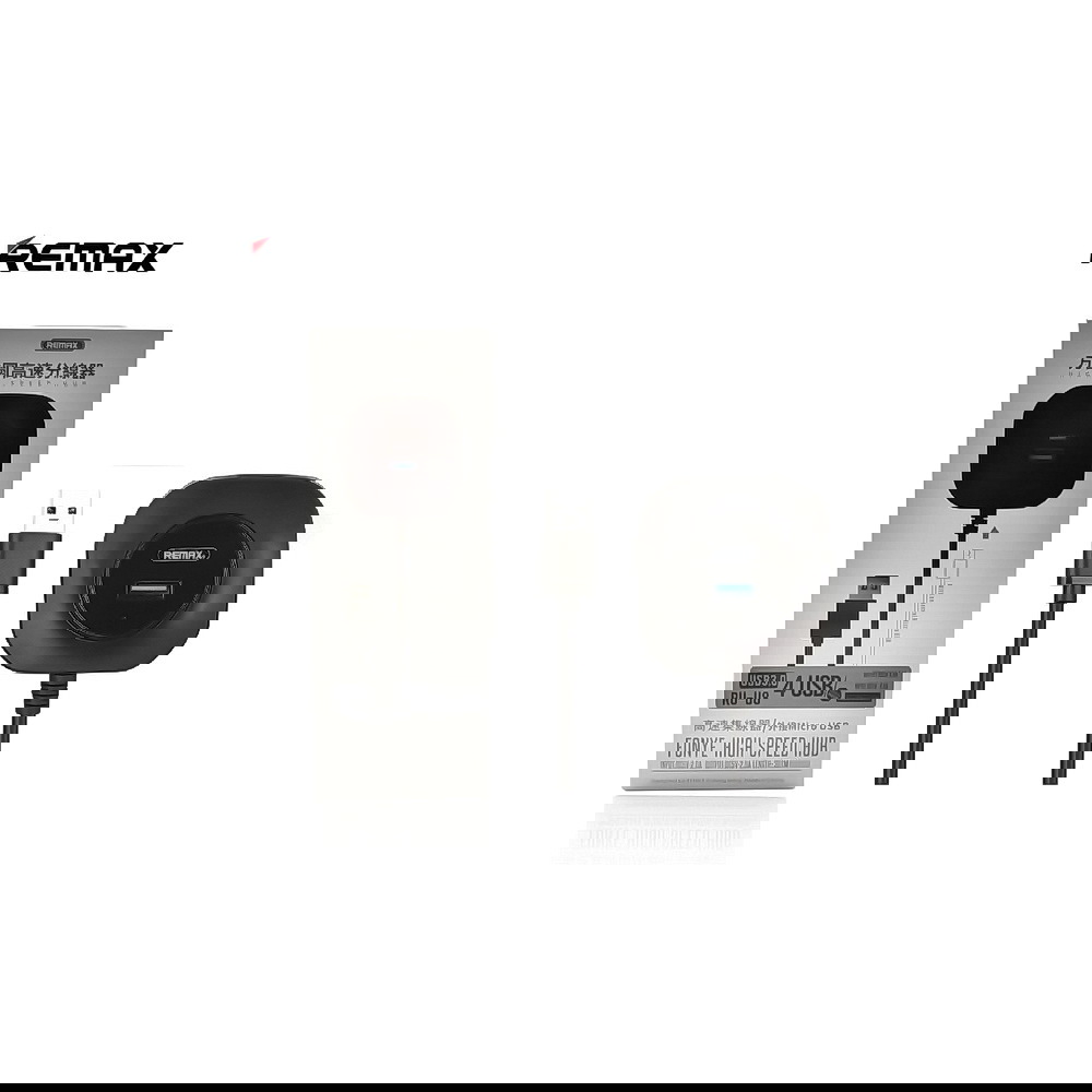 USB ჰაბი REMAX FONYE high speed HUB USB 3.0 RU-U8 black