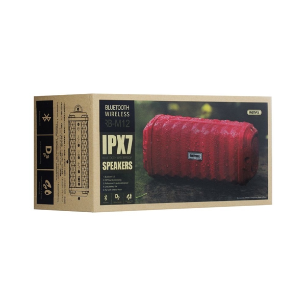 დინამიკი REMAX Outdoor waterproof Bluetooth Speaker RB-M12 red