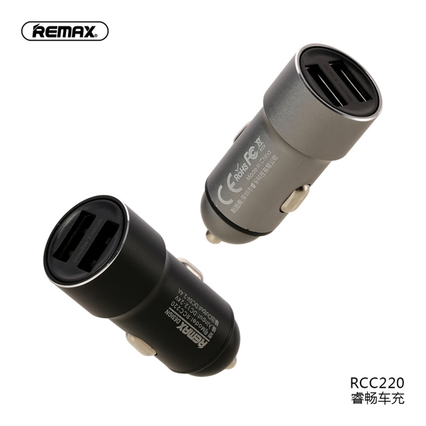 მანქანის მულტიფუნქციური დამტენი  REMAX Rechan Series 2USB 2.4A Car Charger RCC220 silver