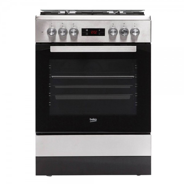 გაზქურა BEKO FSM 62330 DXS, 4 Gas, Oven, Silver