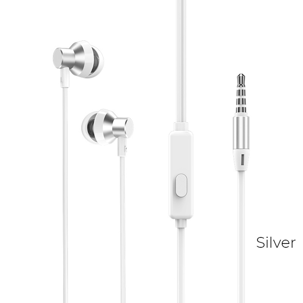 BOROFONE BM35 Farsighted universal earphones with mic silver