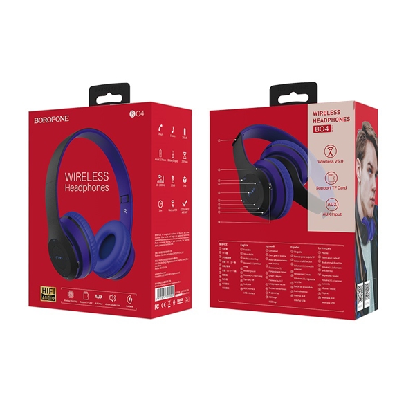 ყურსასმენი BOROFONE BO4 Charming rhyme wireless headphones blue