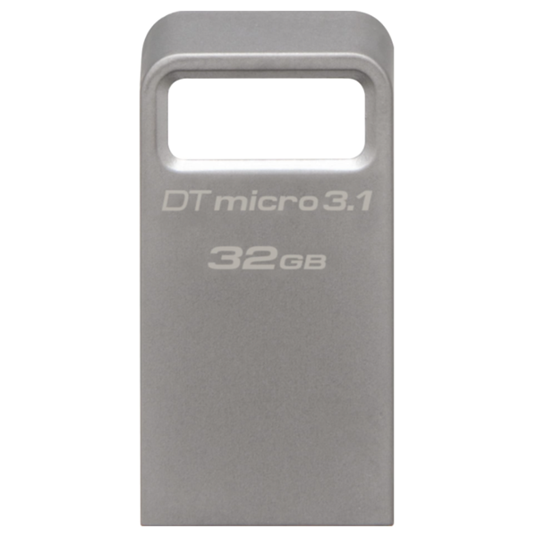 USB ფლეშ მეხსიერება Kingston 32GB USB 3.1 DT Micro Metal Silver