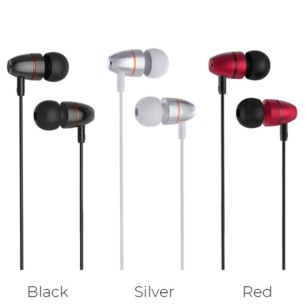 ყურსასმენი HOCO M59 Magnificent universal earphones with mic RED