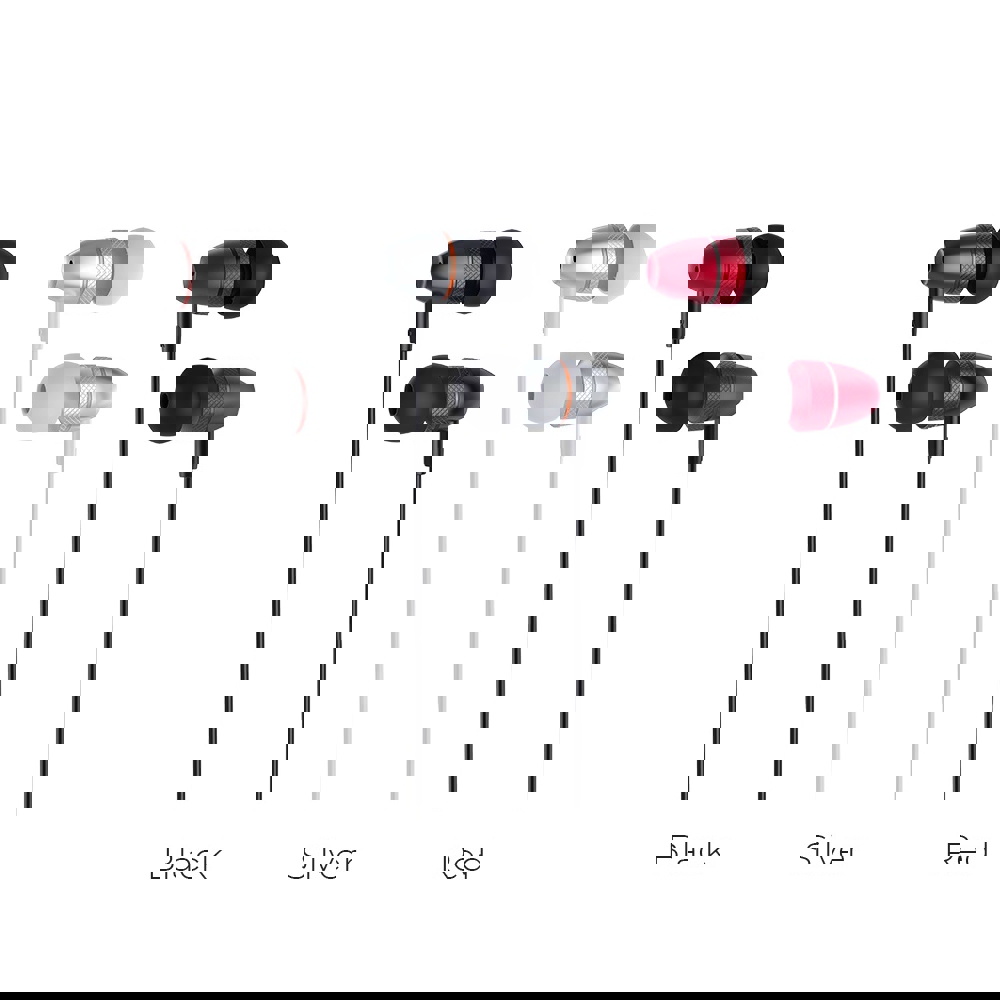 ყურსასმენი HOCO M59 Magnificent universal earphones with mic silver