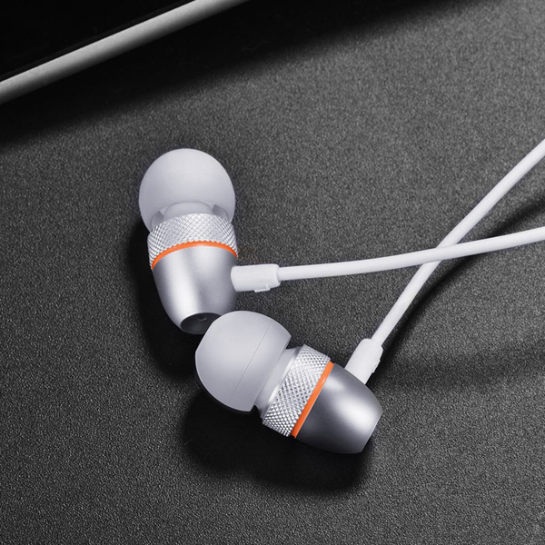 ყურსასმენი HOCO M59 Magnificent universal earphones with mic silver