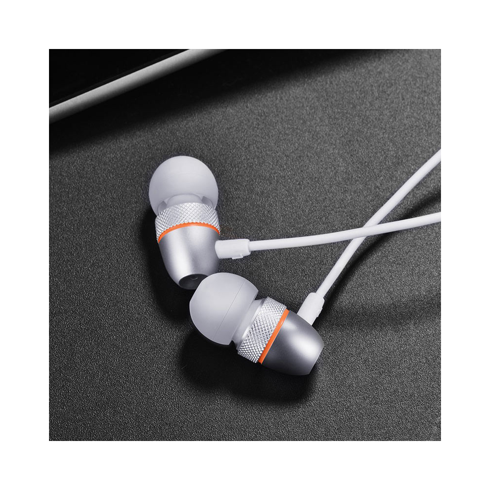 ყურსასმენი HOCO M59 Magnificent universal earphones with mic silver