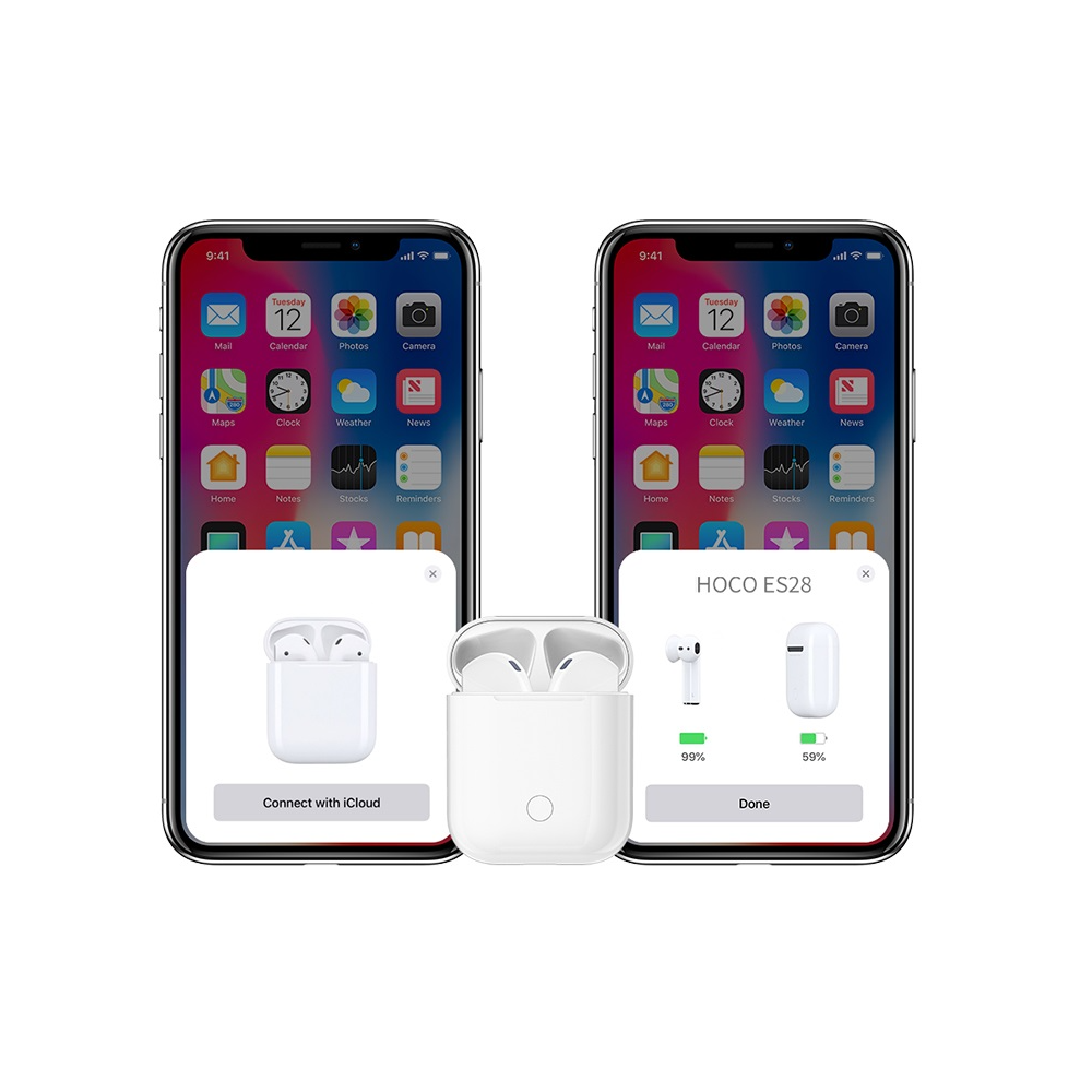 ყურსასმენი HOCO ES28 Original series apple wireless headset white