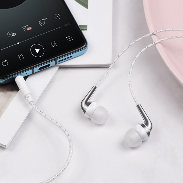 ყურსასმენი HOCO M71 Inspiring universal earphones with mic White