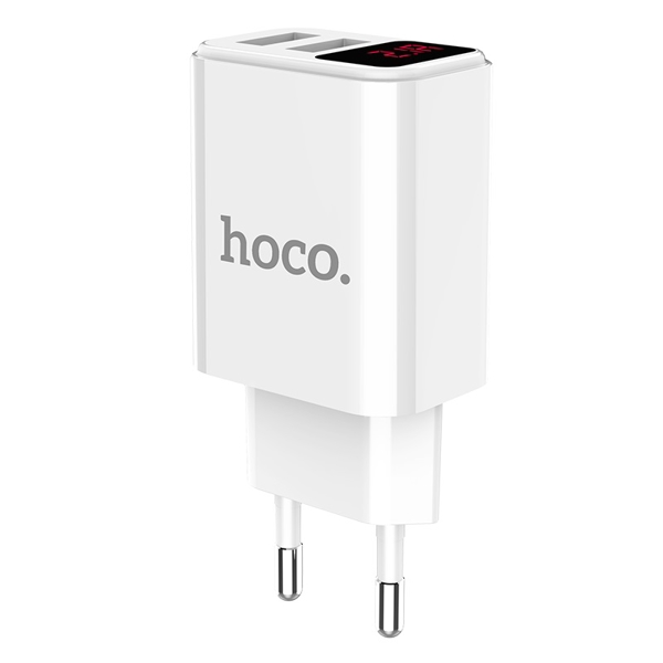 მობილურის დამტენი HOCO C63A Victoria dual port charger with digital display