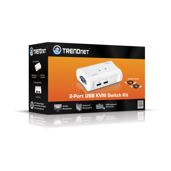 სვიჩი TRENDnet 2-Port USB KVM Switch Kit