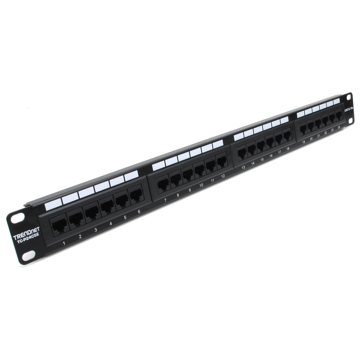 საკომუნიკაციო პანელი TRENDnet TC-P24C5E 24-Port Cat 5/5e Unshielded Patch Panel Black