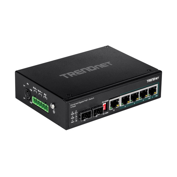 სვიჩი TRENDnet TI-PG62 6-Port Hardened Industrial Gigabit PoE+ DIN-Rail Switch