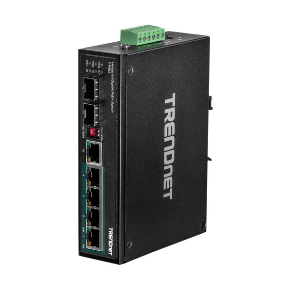 სვიჩი TRENDnet TI-PG62 6-Port Hardened Industrial Gigabit PoE+ DIN-Rail Switch