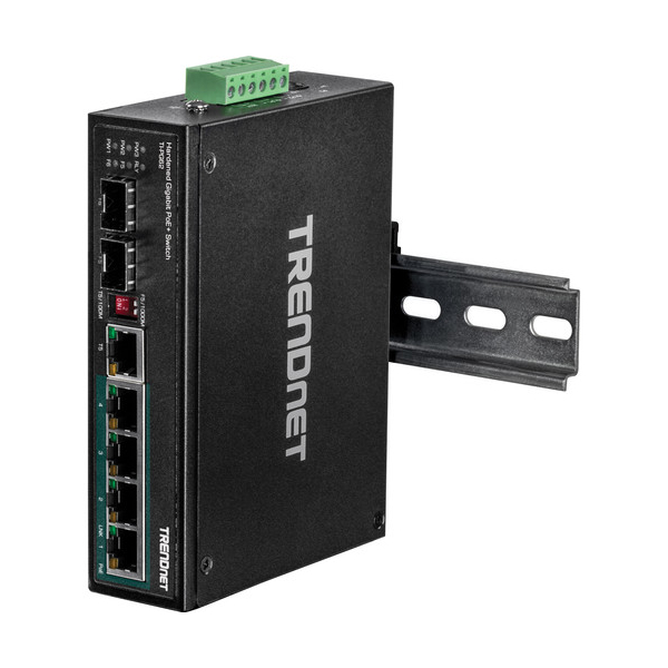 სვიჩი TRENDnet TI-PG62 6-Port Hardened Industrial Gigabit PoE+ DIN-Rail Switch