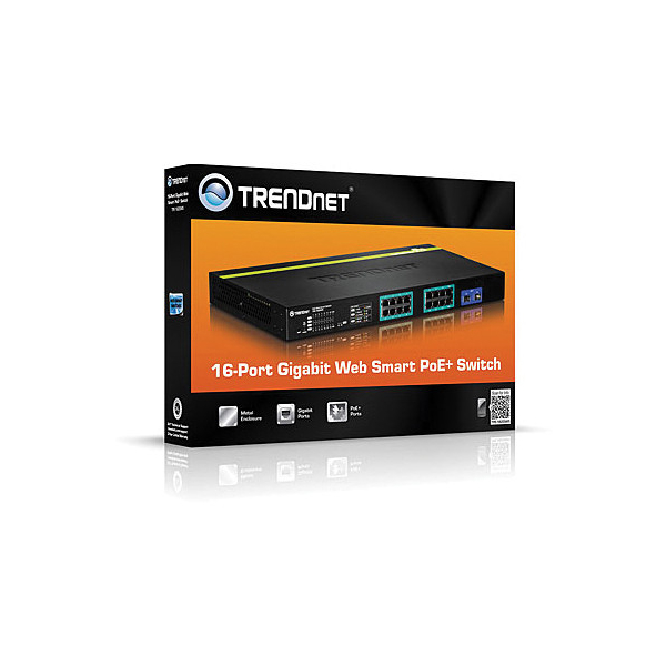 სვიჩი TRENDnet TPE-1620WS v1.0R 16-Port Gigabit Web Smart PoE+ Switch