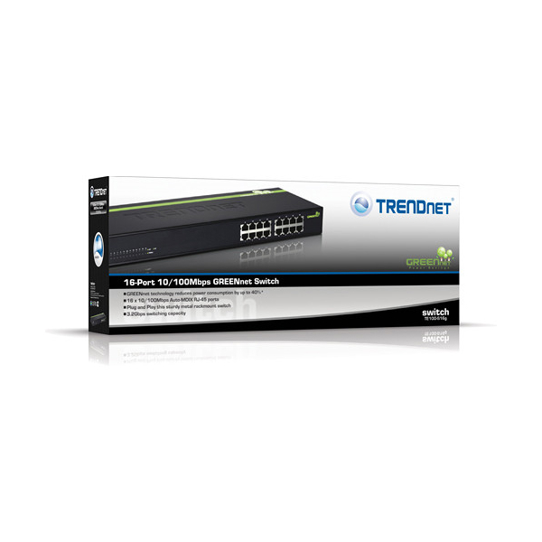 სვიჩი TRENDnet TE100-S16g 16-Port 10/100Mbps GREENnet Ethernet Switch