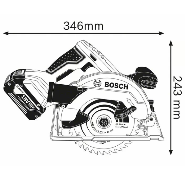 ცირკული ხერხი BOSCH GKS 18 V-57 3.400 rpm