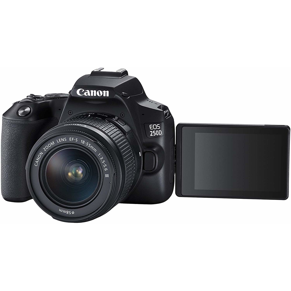 ციფრული ფოტოაპარატი Canon EOS250D EF-S 18-55 IS STM, 24.1MP, 4K Movie, DIGIC 8, 3.0" LCD, SD, Black