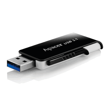 USB ფლეშ მეხსიერაბა Apacer USB3.1 Flash Drive AH350 16GB Black