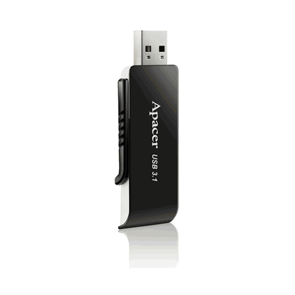 USB ფლეშ მეხსიერაბა Apacer USB3.1 Flash Drive AH350 16GB Black