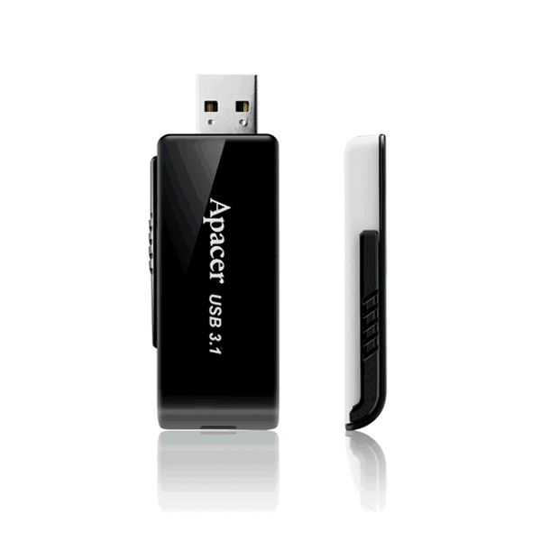 USB ფლეშ მეხსიერაბა Apacer USB3.1 Flash Drive AH350 16GB Black