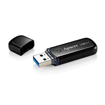 USB ფლეშ მეხსიერაბა Apacer USB3.1 Flash Drive AH355 32GB Black