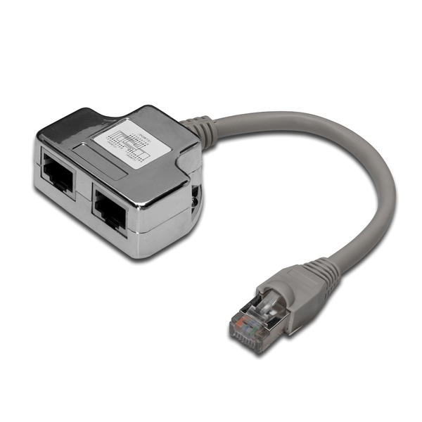 ადაპტერი DIGITUS DN-93904 CAT 5e patch cable adapter, 2x CAT 5e, shielded