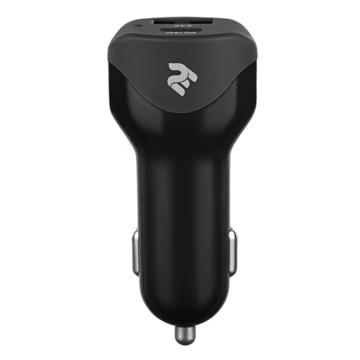 მანქანის დამტენი 2E ACR18WQC Car Charger Dual USB (30W) Type-C PD, USB 2.4A, Black