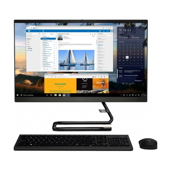 All In One კომპიუტერი Lenovo IdeaCentre A340 23.8" FHD I3-9100T 8GB, 256GB SSD Wireless KM Black