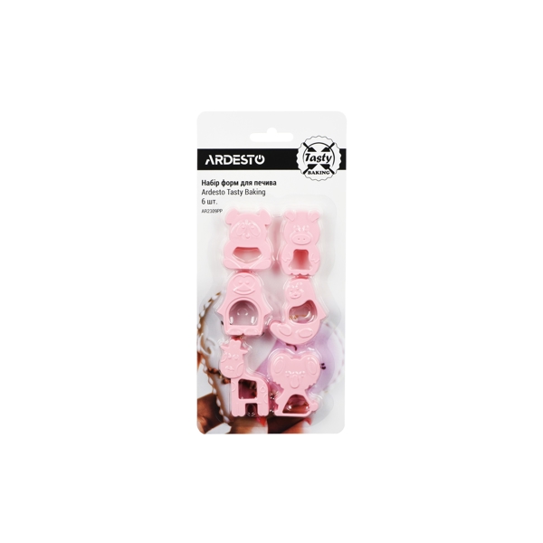 გამოსაცხობი ფორმა ARDESTO AR2309PP Animals Biscuit Moulds 6 pcs, Pink