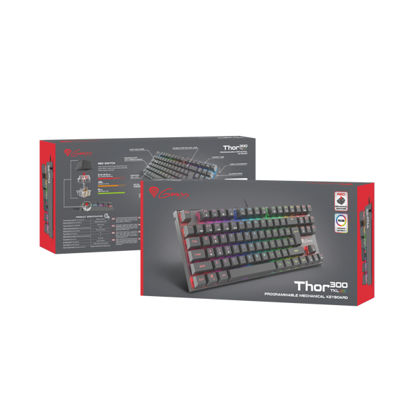 კლავიატურა GENESIS THOR 300 TKL Red Gaming Mecanichal Keyboard