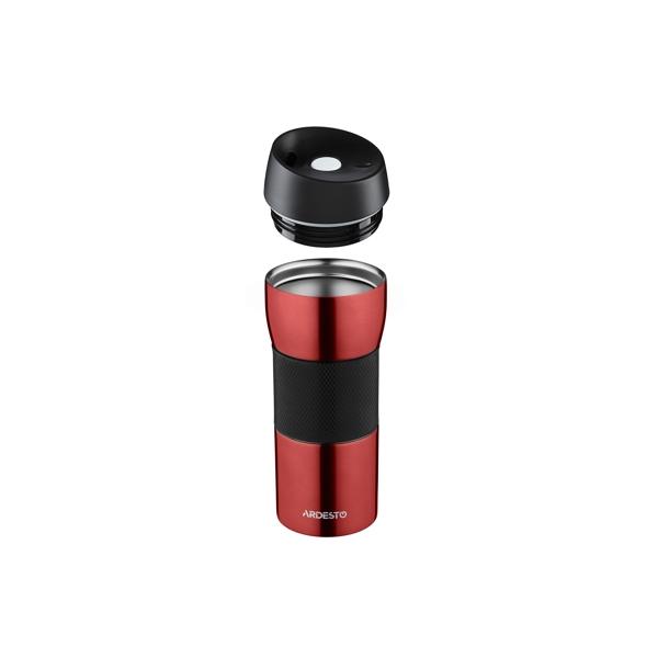 თერმოსი ARDESTO AR2645STR Travel mug Easy travel 450 ml, Silocone, Red