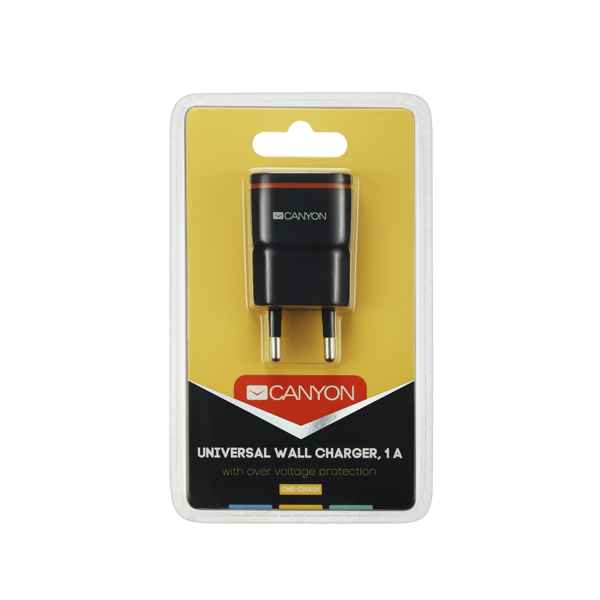 მობილურის დამტენი CANYON  1xUSB AC charger CNE-CHA01B