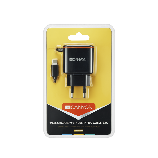 მობილურის დამტენი CANYON Universal 1xUSB AC charger CNE-CHA042BO