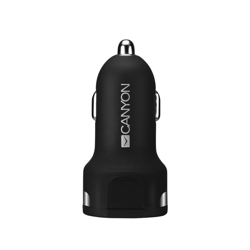 მანქანის მულტიფუნქციური დამტენი CANYON  Universal 2xUSB car adapter CNE-CCA04B