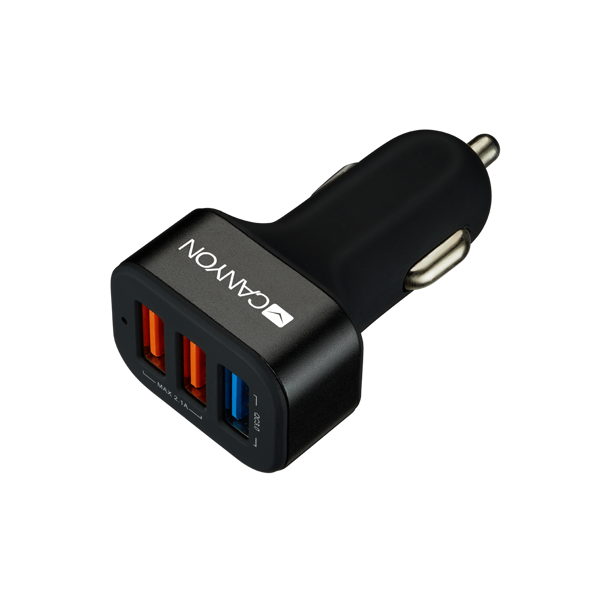 მანქანის მულტიფუნქციური დამტენი CANYON Universal 3xUSB car adapter CNE-CCA07B