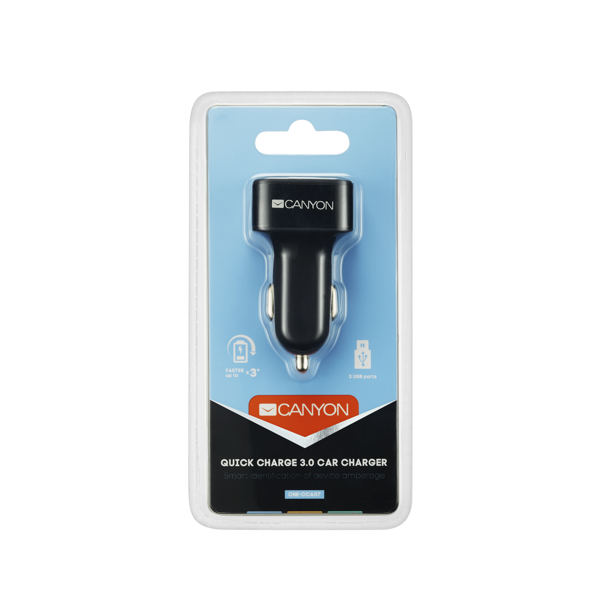 მანქანის მულტიფუნქციური დამტენი CANYON Universal 3xUSB car adapter CNE-CCA07B