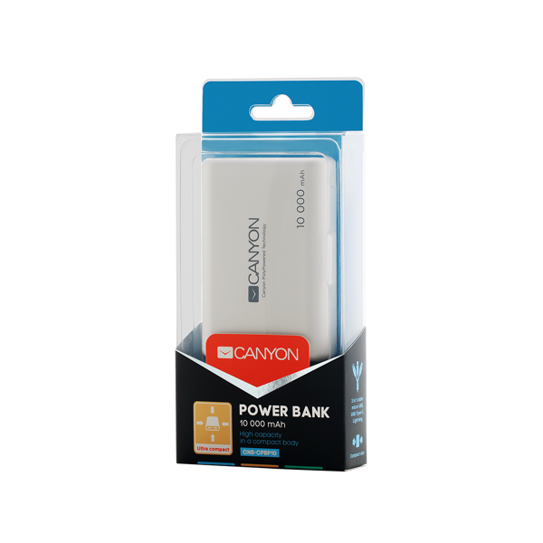 პორტატული დამტენი CANYON Power bank 10000mAh CNS-CPBP10W