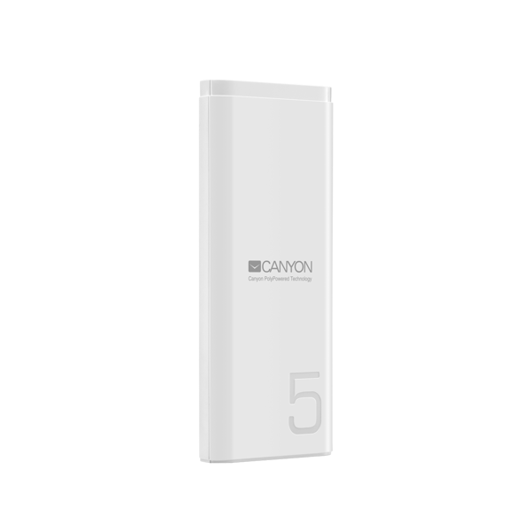 პორტატული დამტენი CANYON Power bank 5000mAh CNE-CPB05W