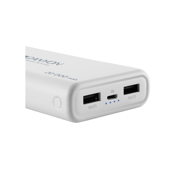 პორტატული დამტენი CANYON Power bank 20000mAh CNS-CPBP20W