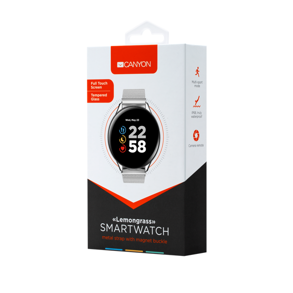 სმარტ საათი CANYON Smart watch 1.3inches IPS full touch screen CNS-SW70SS