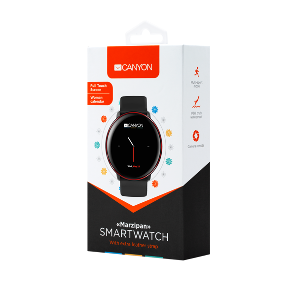 სმარტ საათი CANYON Smart watch, 1.22inches IPS full touch screen CNS-SW75BR