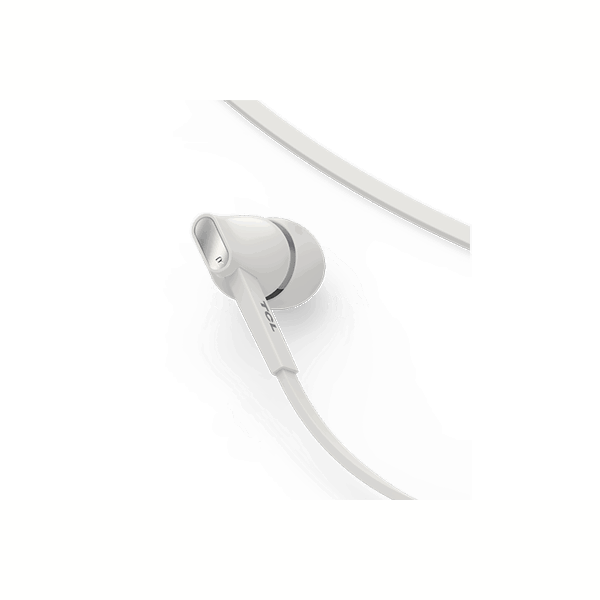 ყურსასმენი TCL ASH WHITE IN-EAR HEADPHONES WITH MIC - MTRO100WT