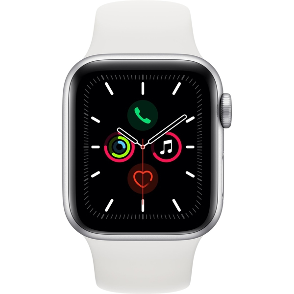 სმარტ საათი Apple A2092 Watch Series 5 GPS, 40mm, Smartphone - Silver, White Sport Band