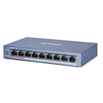 სვიჩი Hikvision L2 Unmanaged 8 10/100M RJ45 PoE ports 1 10/100M RJ45 uplink port